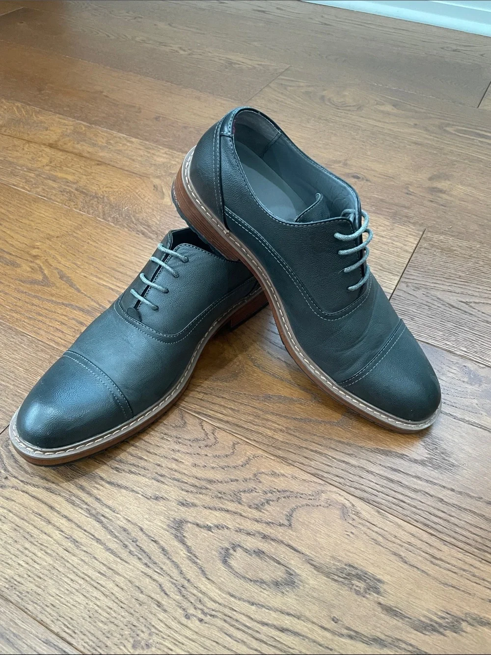 Perry Ellis Portfolio Jess Men’s 10.5 – Gray Leather Dress Shoes